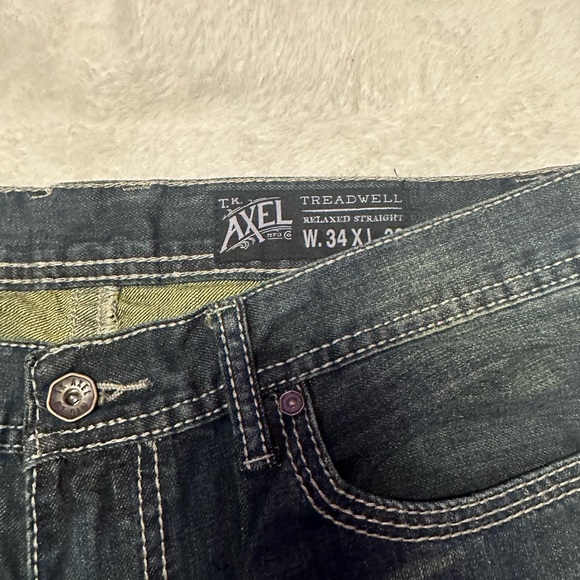 Mens dark wash relaxed straight jean - Picture 3 of 5